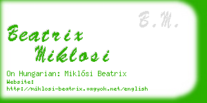beatrix miklosi business card