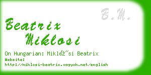 beatrix miklosi business card